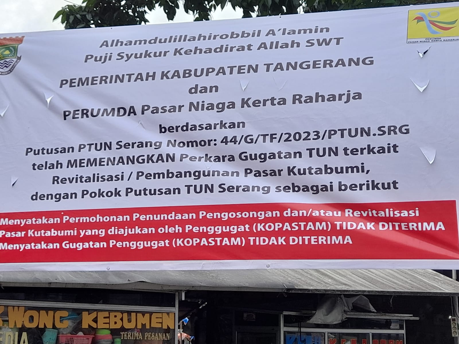 Koppastam Tak Pernah Lakukan Gugatan ke PTUN terkait Revitalisasi Pasar Kutabumi