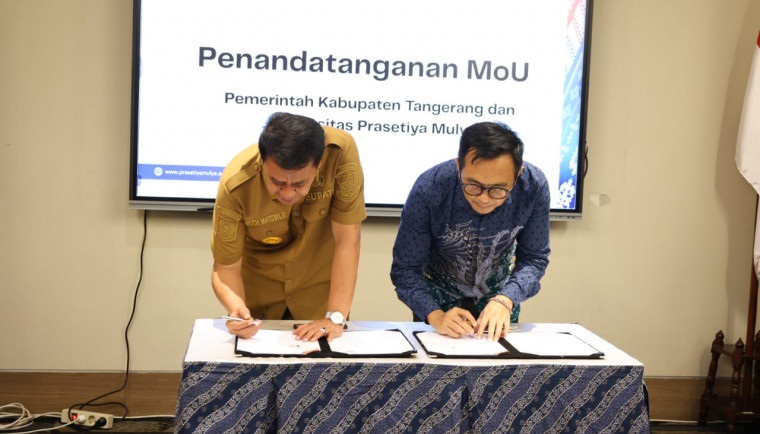 Dukung Tiga Sektor Prioritas, Bupati Tanda Tangani MoU dengan Universitas Prasetiya Mulya