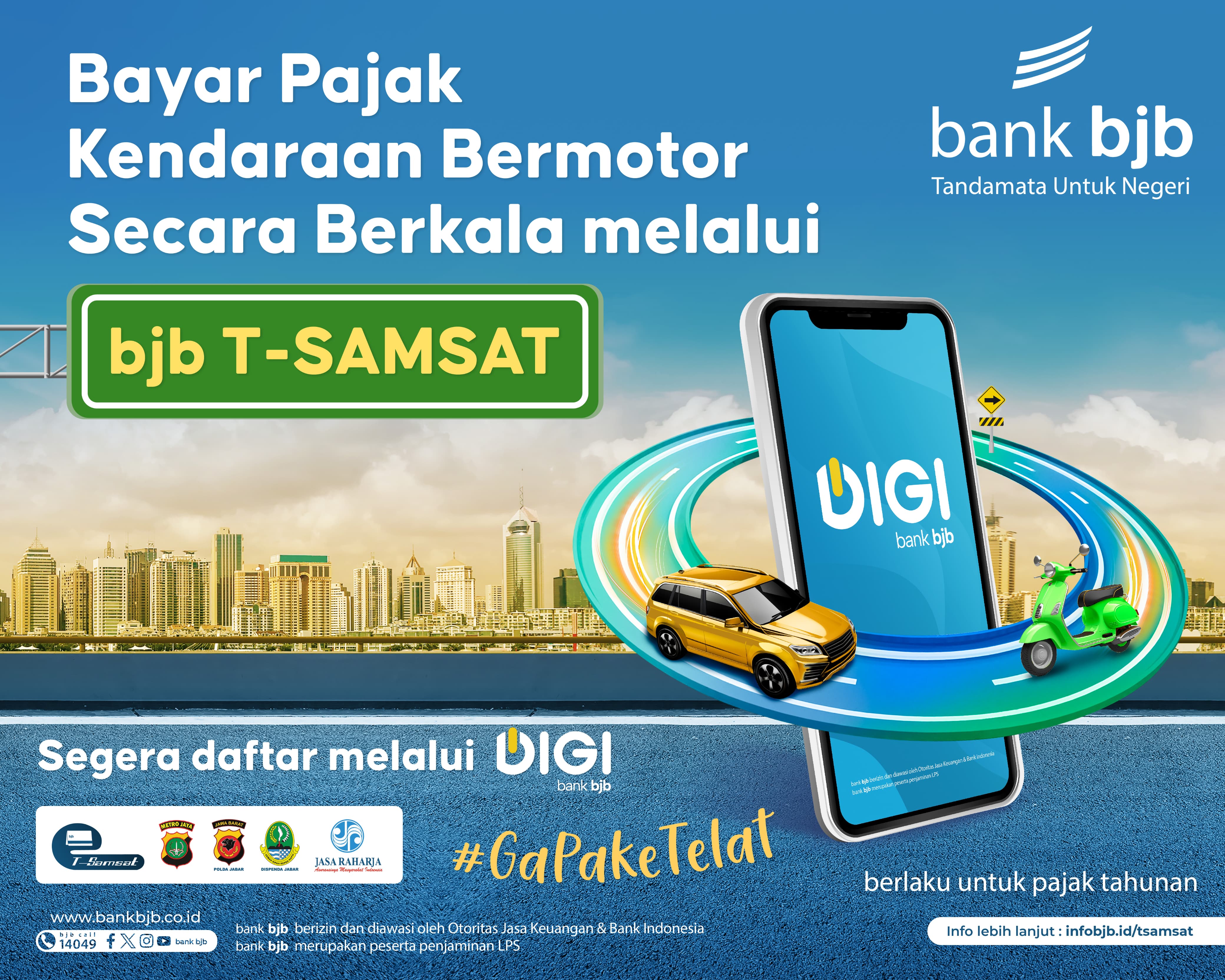 Bayar Pajak Kendaraan Kini Makin Mudah Dengan Fitur bjb T-Samsat Melalui DIGI bank bjb Saja!