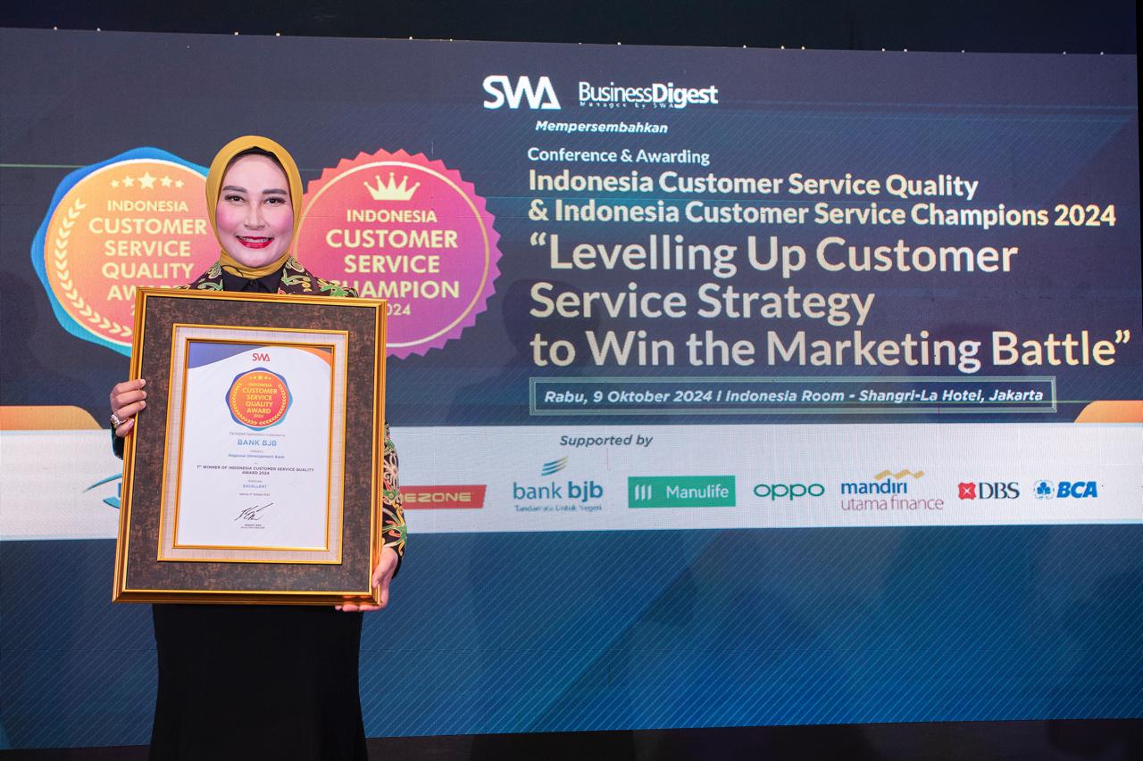 Konsisten Menajaga Pelayanan, bank bjb Raih Indonesia Customer Service Quality Award 2024