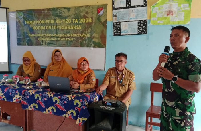 TMMD ke 120, TNI Gelar Penyuluhan di SMPN 1 Sukadiri