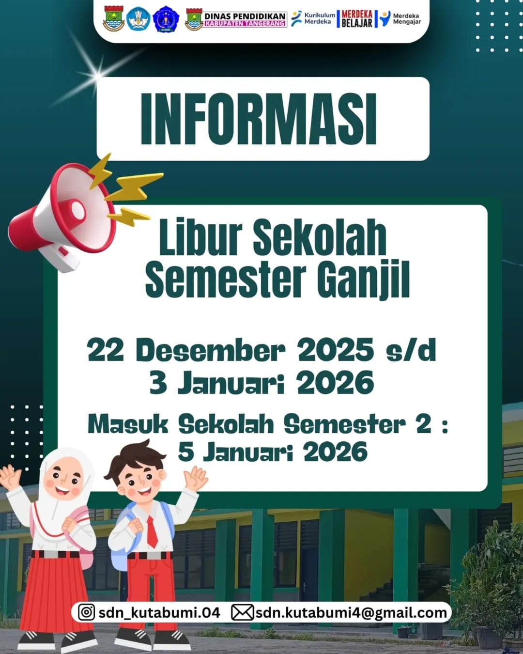 SDN Kutabumi IV Liburkan KBM, Pelaksanaan Sumatif Akhir Semester Sukses dan Lancar