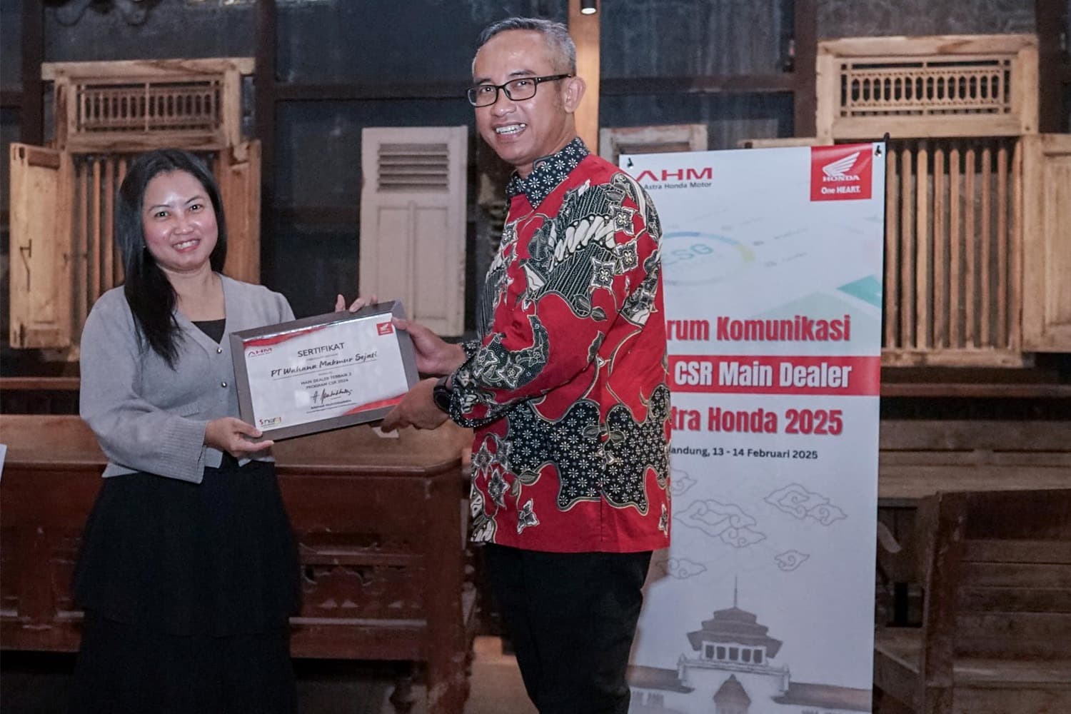 PT WMS Raih Penghargaan, Terbaik Kedua Implementasi Program CSR Main Dealer 2024