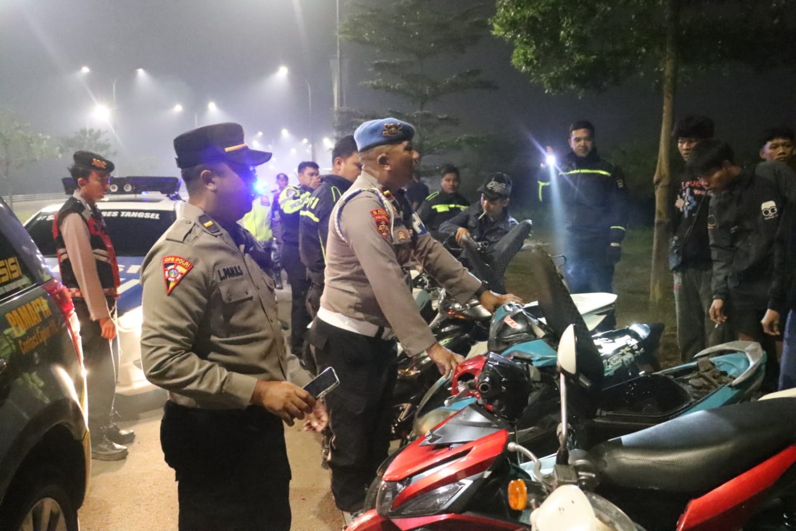 Patroli Gabungan Polres dan Polsek Curug Amankan 4 Motor