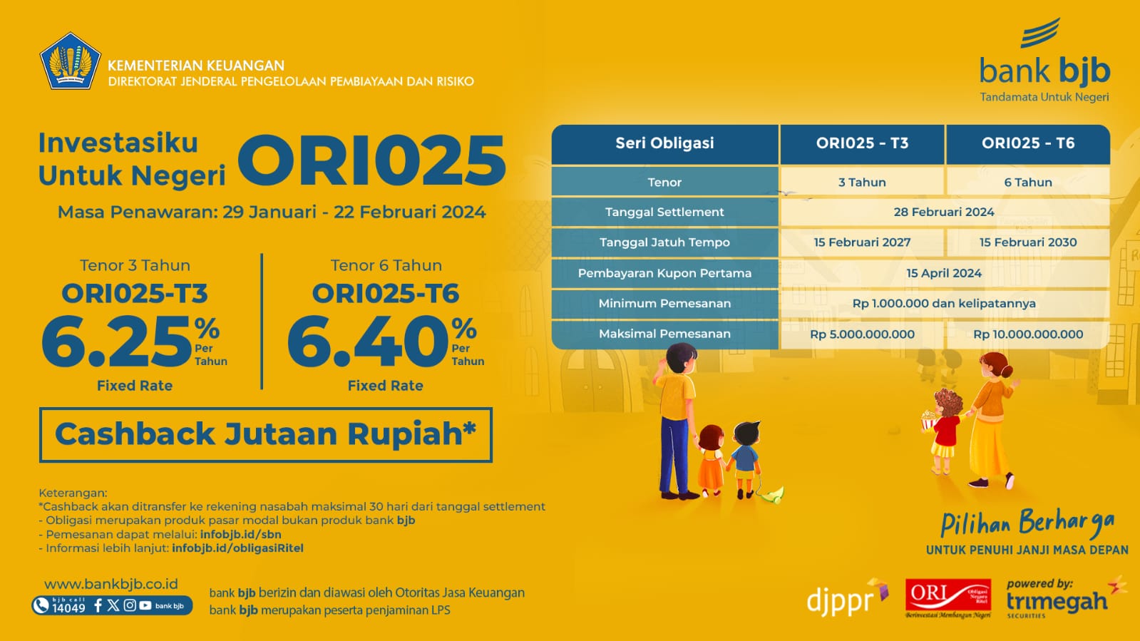 Beli ORI025 di bank bjb, Nasabah Bisa Raih Cashback Menarik