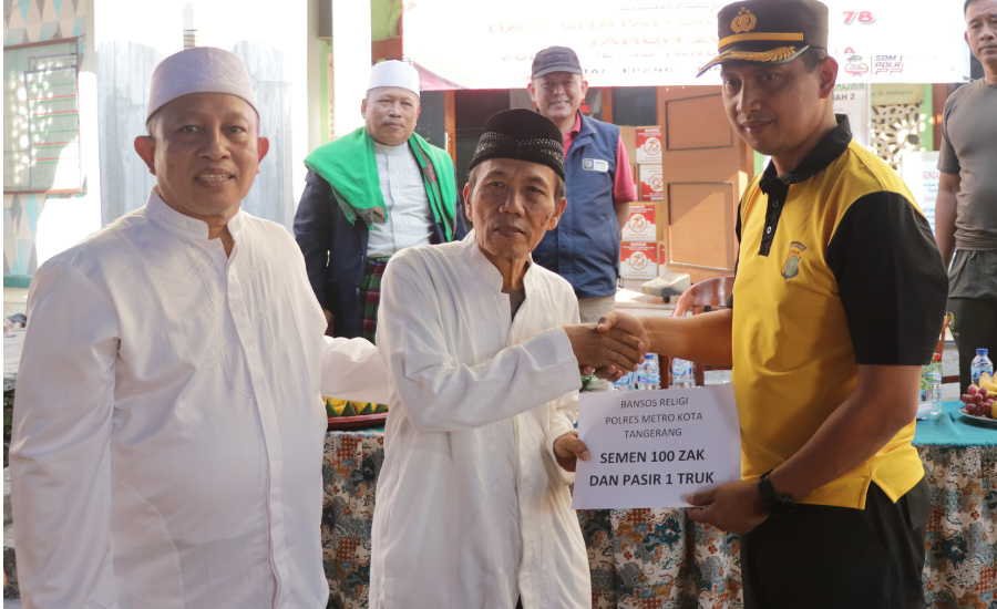 Bakti Sosial dan Religi di Tangerang, Kapolres Mohon Dukungan di Hari Bhayangkara ke-78