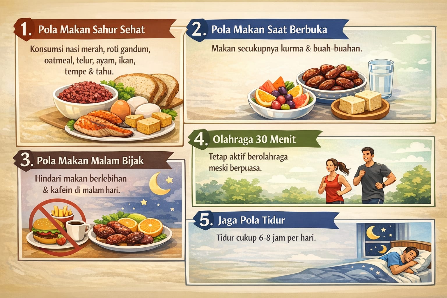 Tips Menjaga Tubuh Agar Tetap Sehat Saat Berpuasa 