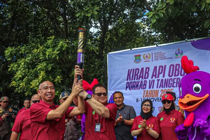Kirab Api Porkab VI Tangerang, Dibagi Dua Zona, Disambut Antusias