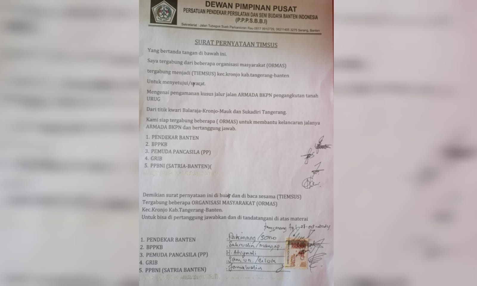 Begini Penjelasan soal Surat Pernyataan Menyetui Pengamanan Jalur Armada BKPN untuk Pengangkutan Tanah Urug