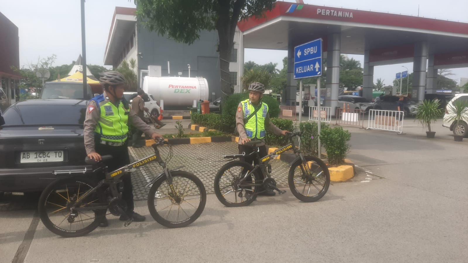 Mudik 2024, Polisi Gelar Patroli Sepeda di Rest Area Tangerang
