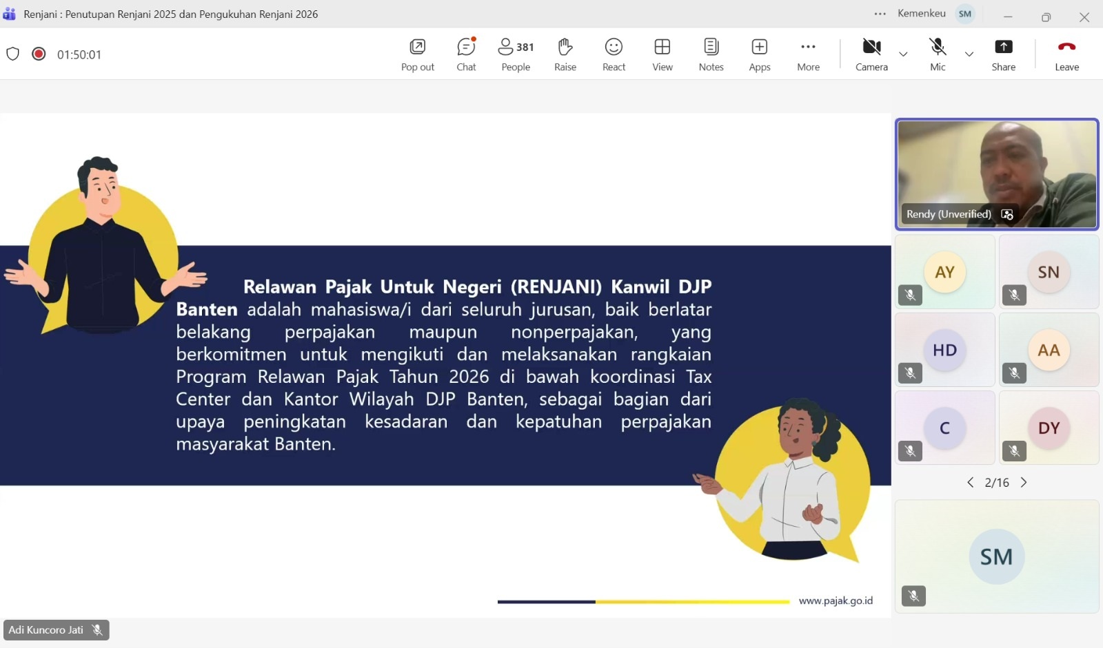 RENJANI Harus Tingkatkan Kesadaran Pajak