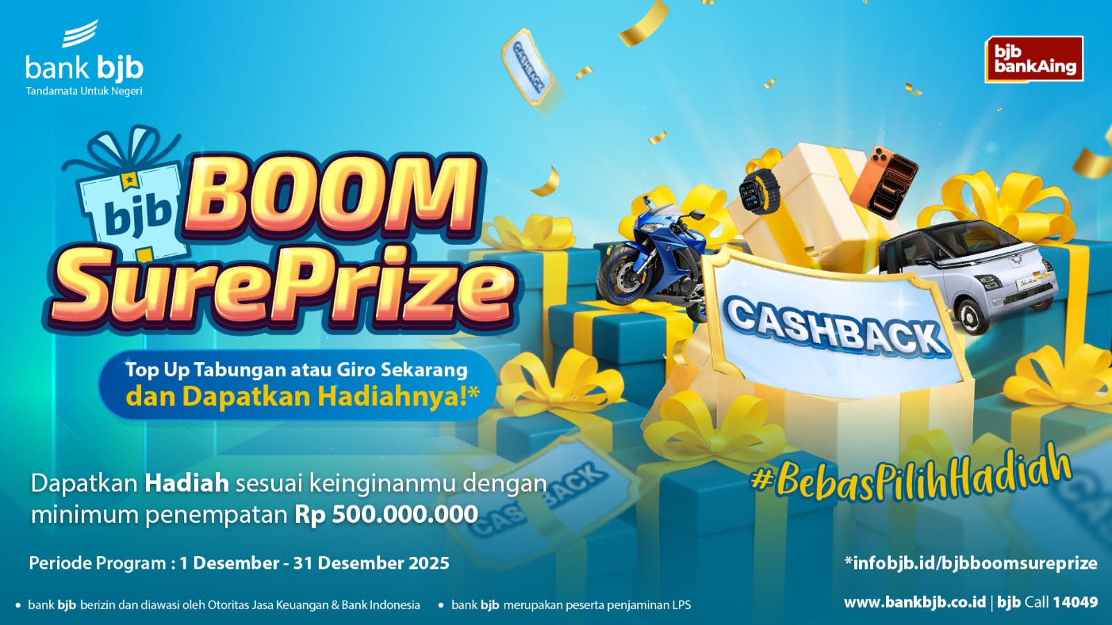 Program Promosi Akhir Tahun, bank bjb Hadirkan bjb Boom SurePrize untuk Nasabah