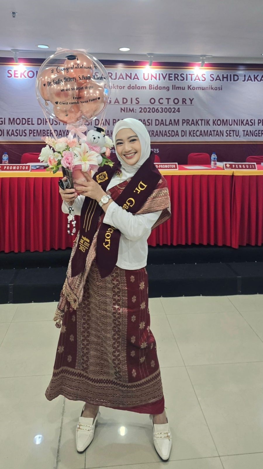 Raih Gelar Doktor Dengan Kajian Sinergi dan Inovasi Tangsel, Dosen Ilmu Komunikasi UMB, Gadis Octory