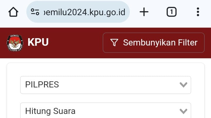 Tampilan Diagram Perolehan Suara di Sirekap Menghilang