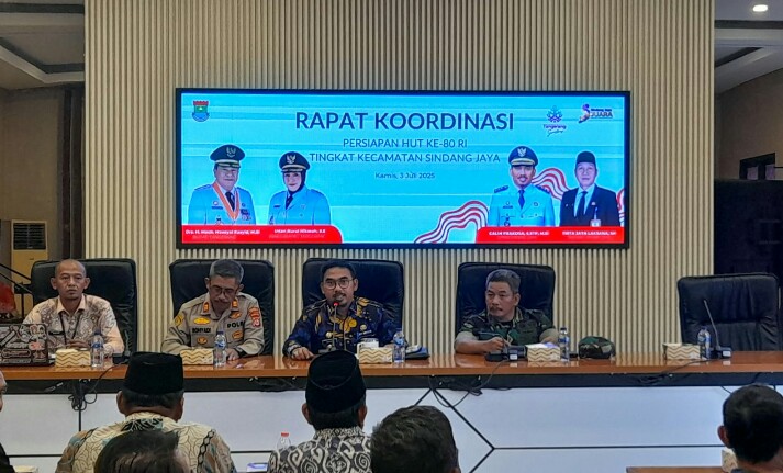 Camat Rakor Lintas Sektoral Persiapan HUT ke-80 Republik Indonesia