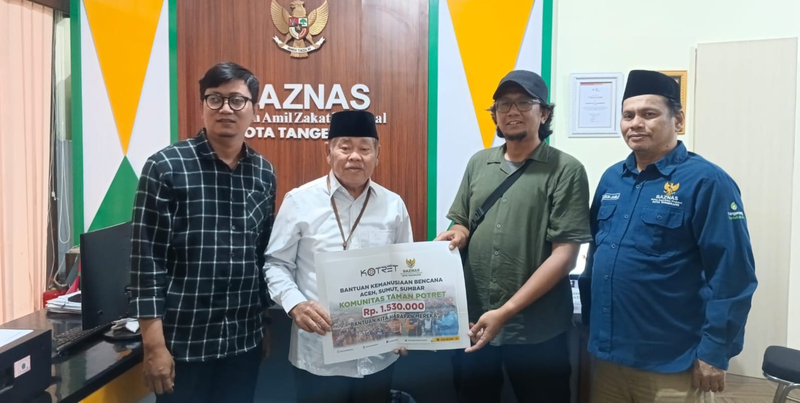 Kotret Salurkan Donasi Bencana Sumatra Via Baznas