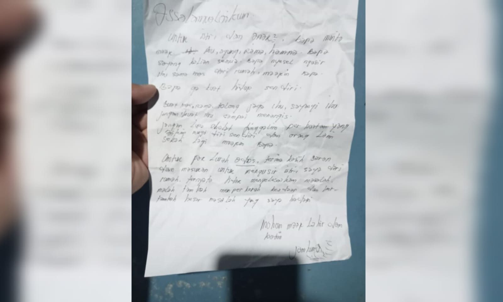 Staf Kelurahan Kutabumi Bunuh Diri Tinggalkan Surat Wasiat