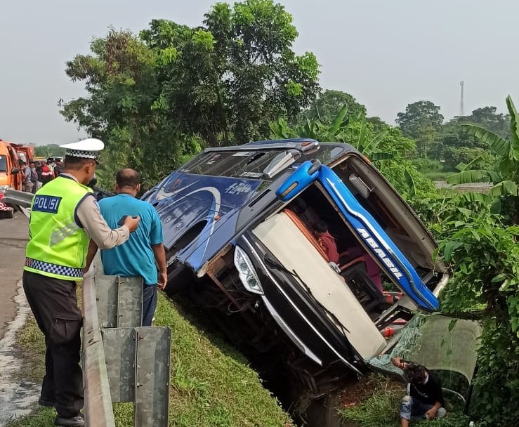 Begini Kata Polisi Penyebab Kecelakaan Bus Pengangkut Perangkat Desa