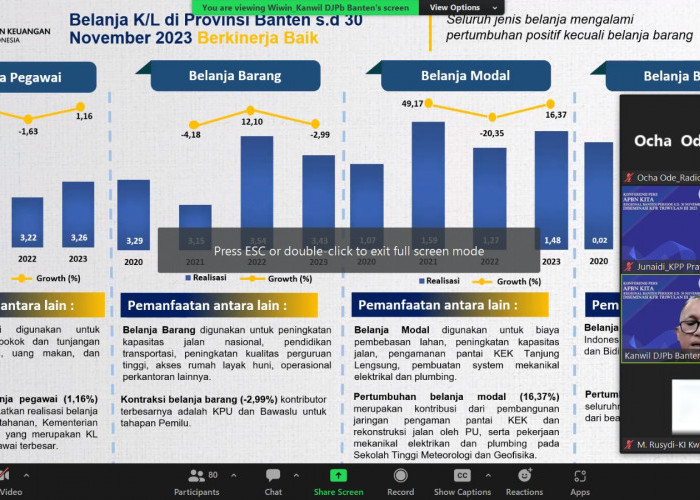 Realisasi Belanja Negara di Banten Capai Rp23,55 Triliun