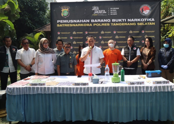 Polres Tangsel Musnahkan Sabu dari 8 Kasus Narkoba