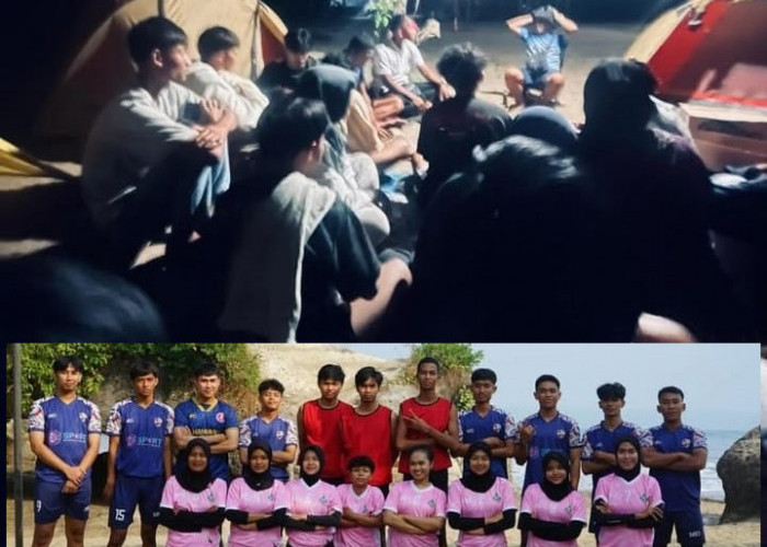 Atlet Bola Tangan Tidur di Tenda