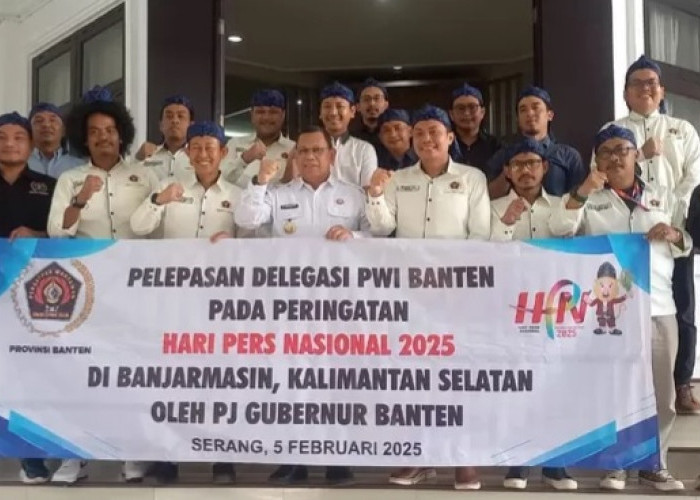 Pj Gubernur Banten Lepas Delegasi PWI Banten Untuk HPN 2025 di Kalsel