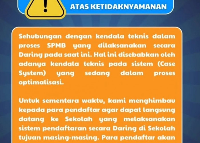 Website SPMB Error, Pendaftaran di Perpanjang Sampai 21 Juni