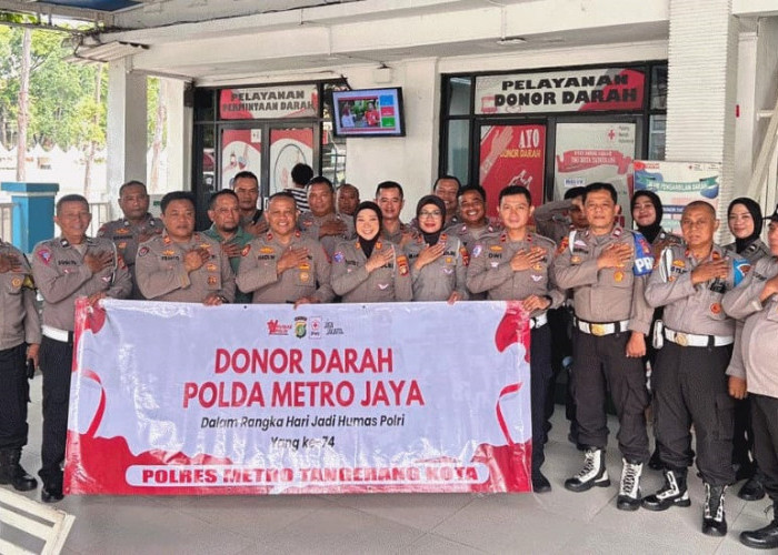 Humas Polrestro Kota Rayakan HUT ke-74 dengan Donor Darah
