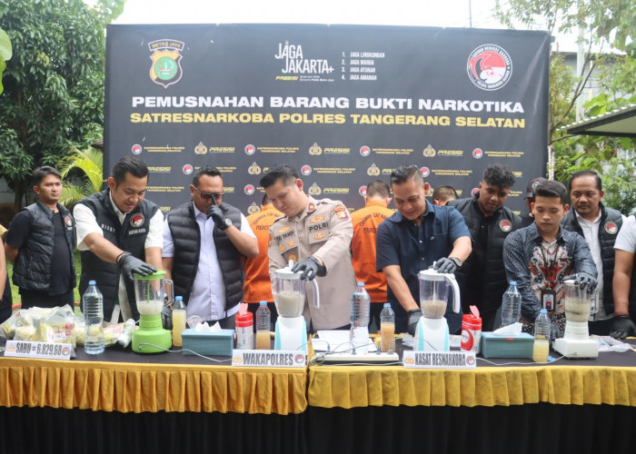 6,8 Kg Sabu dan Pil Ekstasi Dimusnahkan Polres Tangsel