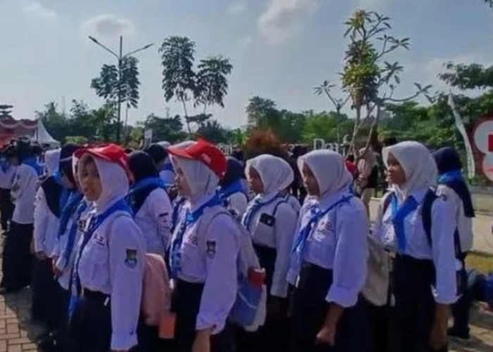 PMR SMPN 1 Kresek Ikut Apel HUT PMI ke 80