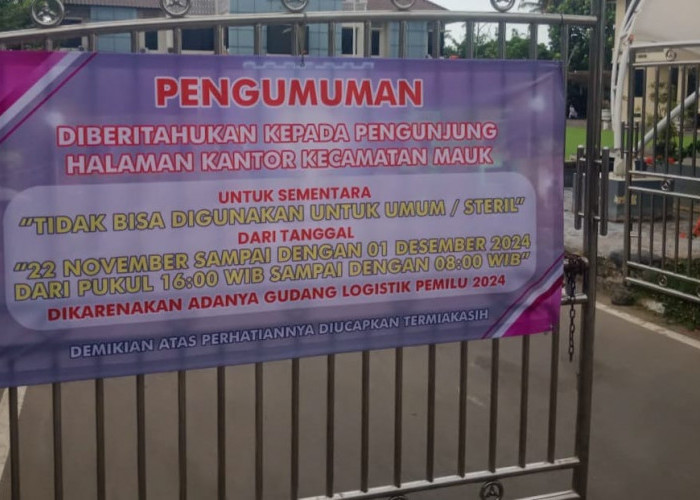 Halaman Kantor Kecamatan Mauk Ditutup Sementara untuk Umum