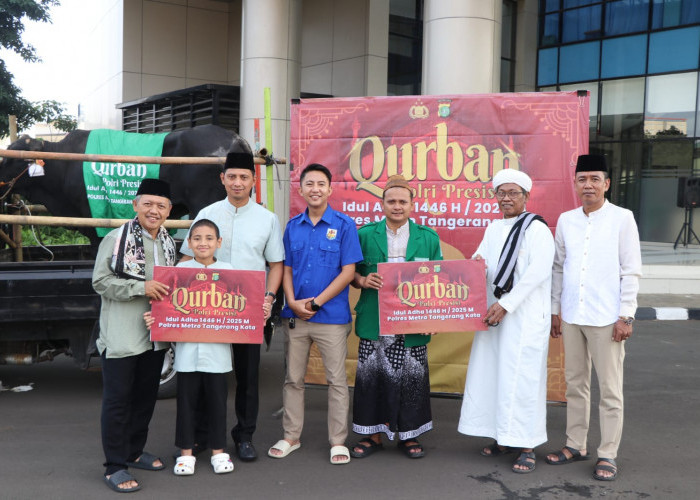 Masjid Al-Fatah Polres Metro Tangerang Kota Salurkan 74 Hewan Kurban Idul Adha 1446 H