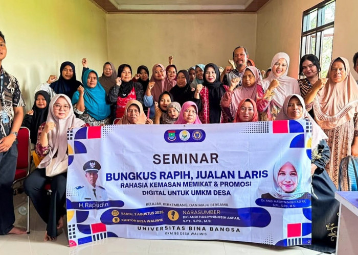 Kades Waliwis Buka Seminar, KKM 98 Universitas Bina Bangsa Dorong UMKM Naik Kelas