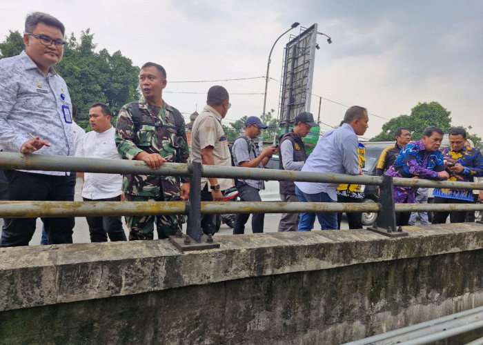 Kolaborasi Tangani Banjir, Bupati Tinjau Kondisi Kali Cirarab di Desa Kadu Jaya