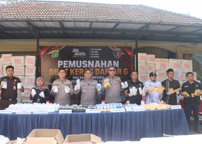 Polsek Serpong Musnahkan, 46 Juta Butir Obat Keras 