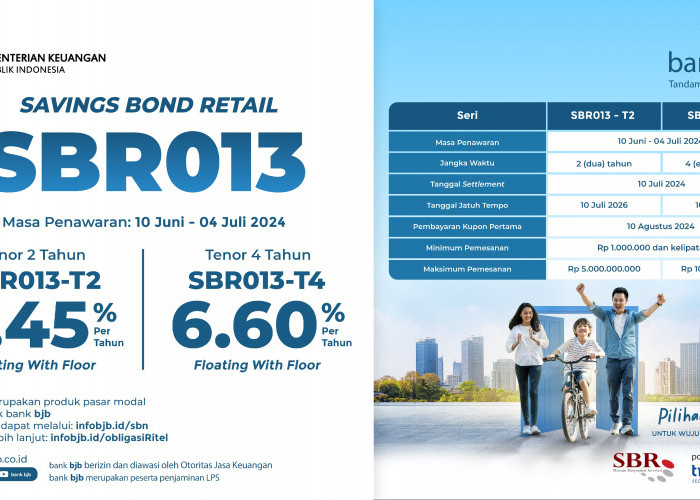 bank bjb Tawarkan Savings Bond Retail Seri SBR013 Dengan Kupon 6.60%