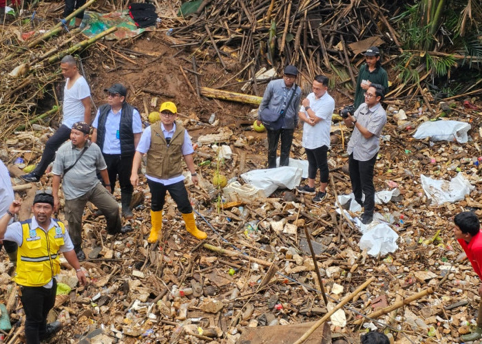 Pilar Tinjau Pengangkatan Sampah di Kali Angke