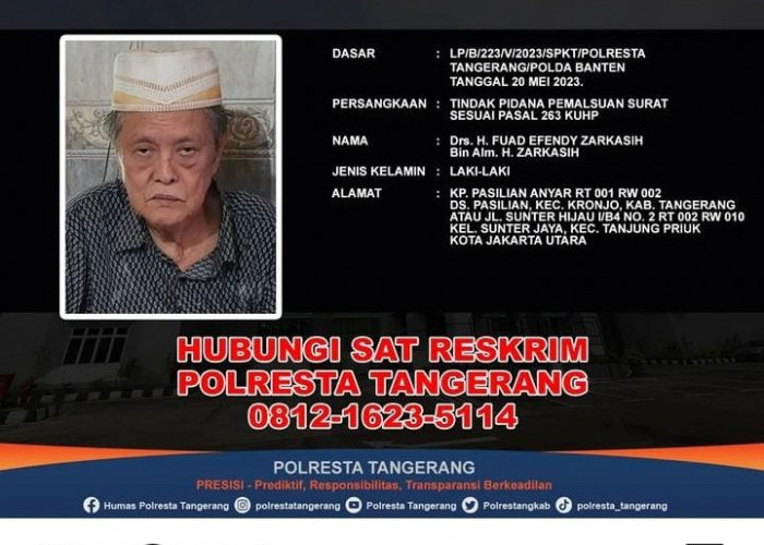 Tersangka Pemalsuan Surat Tanah di Kronjo Masuk DPO Polresta Tangerang