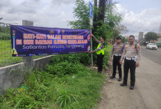 Satlantas Polresta Tange­rang Pasang Spanduk Imbauan di Titik Rawan Kecelakaan