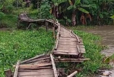 Jembatan Bambu Ambrol, Akses Warga Terputus