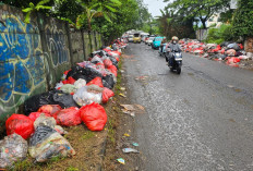 Trotoar Jalan Dekat Pasar Cimanggis Penuh Sampah