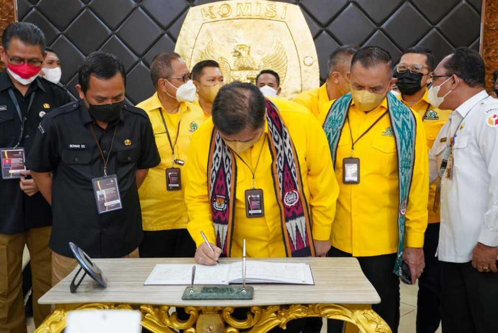 Golkar Daftar ke KPU, Airlangga Dorong Anggaran Pemilu Cepat Cair