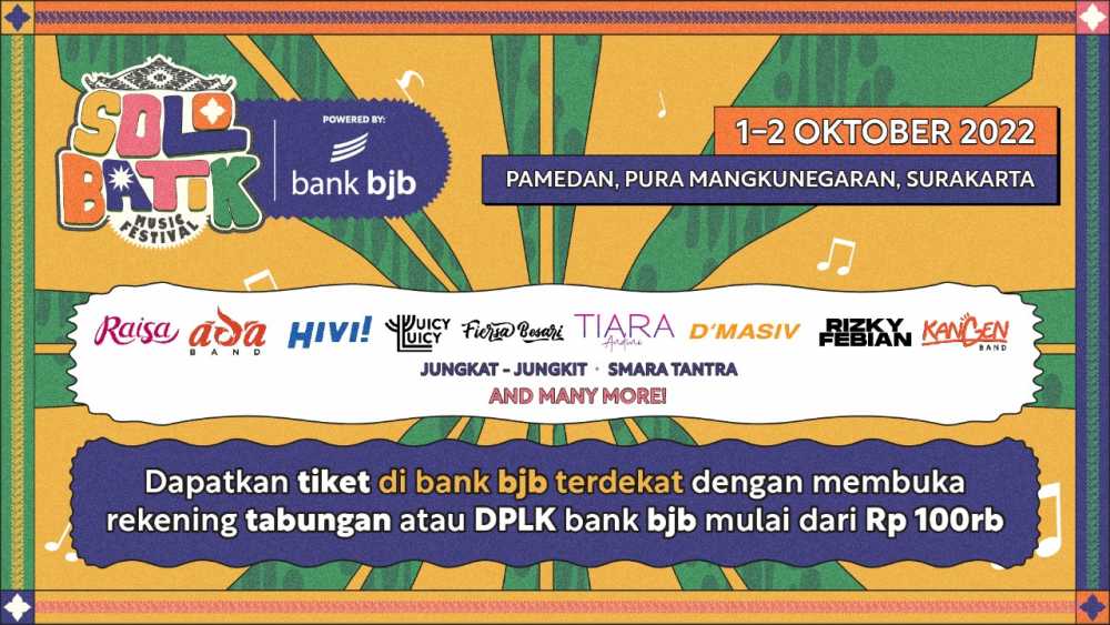 Buka Rekening bank bjb Bisa Dapat Tiket Nonton Solo Batik Music Festival