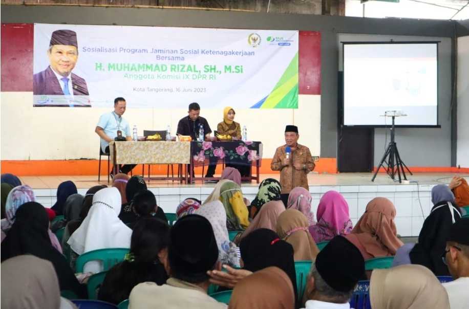 Anggota DPR RI Muhammad Rizal Bersama BPJS Ketenagakerjaan Gelar Sosialisasi Program Jaminan Sosial Di Kota Ta