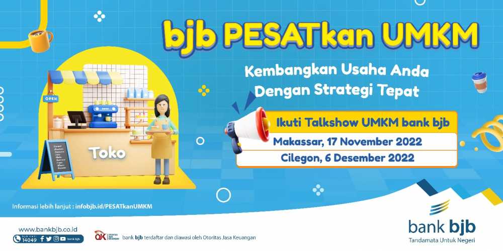 bjb PESATkan UMKM, Edukasi Pengembangan Bisnis Hadir di Makassar dan Cilegon